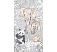 A.S. Création Lilly & Luis papel pintado no tejido con motivo para niños en beige, gris, negro - papel pintado animal 1,59 x 2,80 m Made in Germany - 770701