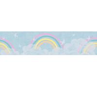 A.S. Création Lilly & Luis papel pintado no tejido con motivo para niños en multicolor, azul, blanco - papel pintado cenefa de nubes 5,00 x 0,13 m Made in Germany - 771451