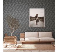 A.S. Création Natural Living 385064 - Papel pintado (10,05 x 0,53 m), color negro y gris