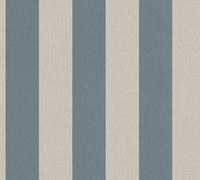 A.S. Création Natural Living 386651 - Papel pintado a rayas (10,05 x 0,53 m, fabricado en Alemania), color azul y marrón
