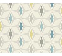 A.S. Création papel pintado Around The World azul gris verde 10,05 m x 0,53 m 304761