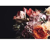 A.S. Création Papel pintado Bouquet 3.75 m x 2.50 m - WALLLOVE Papel pintado Ramo de flores en multicolor, negro incluida la cola - DD129564