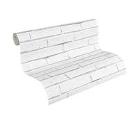 A.S. Création papel pintado de papel Authentic walls gris blanco 10,05 m x 0,53 m 301692