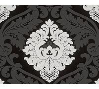 A.S. Création papel pintado de tejido-no-tejido con brillo Bling Bling negro blanco 10,05 m x 0,53 m 313959