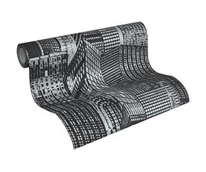 A.S. Création papel pintado de tejido-no-tejido Day & Night glow in the dark metálico negro 10,05 m x 0,53 m 252845