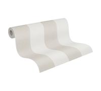 A.S. Création Papel Pintado de Vellón - Papel de Pared a Rayas en Marrón, Beige y Crema - Papel Pintado para Diferentes Habitaciones - Papel de Pared en 10,05 m x 0,53 m