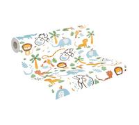 A.S. Création Papel Pintado de Vellón - Papel de Pared de la Selva para Habitaciones Infantiles en Amarillo y Verde - Papel Pintado para Diferentes Espacios - Papel de Pared en 10,05 m x 0,53 m