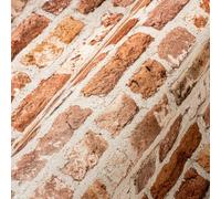 A.S. Création Papel Pintado de Vinilo - Papel de Pared con Aspecto de Ladrillo en Rojo, Naranja y Blanco - Papel Pintado para Diferentes Espacios - Papel de Pared en 10,05 m x 0,53 m