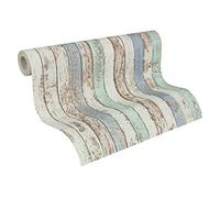 A.S. Création papel pintado Dekora Natur azul marrón blanco, 959141, (395,67 x 20,87 pulgadas) 10,05 x 0,53 m