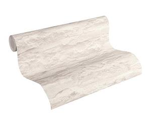 A.S. Création Papel Pintado Efecto Piedra Elements Papel pintado tejido no tejido 10.05 m x 0.53 m Crema Blanco Fabricado en Alemania 959083 95908-3