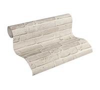 A.S. Création Papel Pintado Efecto Piedra Elements Papel pintado tejido no tejido 10.05 m x 0.53 m, Fabricado en Alemania 355813 35581-3, gris, beige.