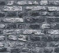 A.S. Création Papel Pintado Efecto Piedra Elements Papel pintado tejido no tejido 10.05 m x 0.53 m Gris Negro Fabricado en Alemania 362812 36281-2