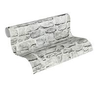 A.S. Création Papel Pintado Efecto Piedra Elements Papel pintado tejido no tejido 10.05 m x 0.53 m Gris Beige Fabricado en Alemania 363701 36370-1