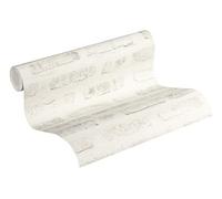 A.S. Création Papel Pintado Efecto Piedra New Walls Papel pintado tejido no tejido 10.05 m x 0.53 m Gris Blanco Fabricado en Alemania 374222 37422-2