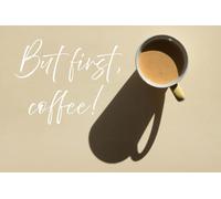 A.S. Création Papel Pintado First Coffee II 3,75 m x 2,50 m - WALLLOVE Papel Pintado Café en beige, blanco cola incluida - DD129610