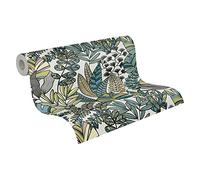A.S. Création Papel pintado Floral Blanco Negro Azul Verde Antigua 390951 - Papel pintado para plantas (10,05 m x 0,53 m, fabricado en Alemania)