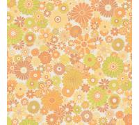 A.S. Création Papel pintado floral de margaritas retro de los años 70, amarillo, verde, marrón, naranja, crema, retro chic 395355, 8,50 m x 0,53 m, para pegar la pared