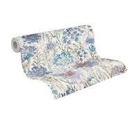 A.S. Création Papel pintado floral en azul, blanco, gris - papel pintado no tejido de alta calidad floral 396953 - papel pintado de diseño pintado sobre 10,05m x 0,53m - made in Germany