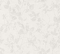 A.S. Création Papel Pintado Flores Hygge Papel pintado tejido no tejido 10.05 m x 0.53 m Beige Gris Crema Fabricado en Alemania 363975 36397-5