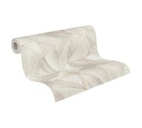 A.S. Création Papel Pintado Geométrico Elements Papel pintado tejido no tejido 10.05 m x 0.53 m Gris Oro Fabricado en Alemania 361332 36133-2