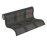 A.S. Création Papel Pintado Geométrico Ethnic Origin Papel pintado tejido no tejido 10.05 m x 0.53 m Negro Oro Fabricado en Alemania 371724 37172-4