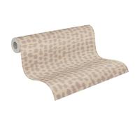 A.S. Création Papel pintado leopardo - beige, crema - 10,05 x 0,53 m | Papel sin junta con animal print tonal - motivo mate sobre fondo brillante y textil, se retira en seco