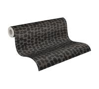 A.S. Création Papel pintado leopardo - gris, negro - 10,05 x 0,53 m | Papel sin junta con animal print tonal - motivo mate sobre fondo brillante y textil, se retira en seco