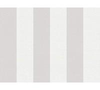 A.S. Création Papel Pintado - Papel de Pared a Rayas en Gris y Blanco - Papel Pintado para Diferentes Espacios - Papel Pintado de Pared en 10,05 m x 0,53 m
