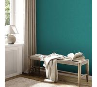 A.S. Création Papel pintado liso, azul petróleo, Attractive 2 390309, 10,05 m x 0,53 m, fabricado en Alemania
