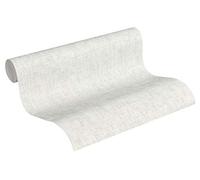 A.S. Création Papel Pintado Liso Greenery Papel pintado tejido no tejido 10.05 m x 0.53 m, Gris/Blanco