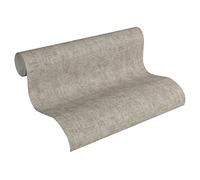 A.S. Création Papel Pintado Liso Greenery Papel pintado tejido no tejido 10.05 m x 0.53 m Gris Fabricado en Alemania 322616 32261-6