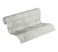 A.S. Création Papel Pintado Liso New Walls Papel pintado tejido no tejido 10.05 m x 0.53 m Gris Plata Fabricado en Alemania 374254 37425-4