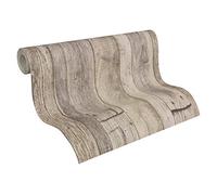 A.S. Création Papel Pintado Madera Elements Papel pintado tejido no tejido 10.05 m x 0.53 m Beige Negro Crema Fabricado en Alemania 959312 95931-2