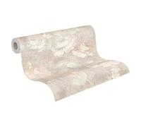 A.S. Création Papel Pintado - Papel Floral en Marrón, Rojo y Crema - Papel de Pared para Varios Espacios - Papel Pintado Pared de 10,05 m x 0,53 m