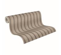A.S. Création Papel pintado no tejido con motivo de paneles 0,53 x 10,05 m - beige, marrón, gris - papel pintado con aspecto de madera para paneles Made in Germany - 790411