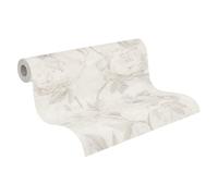 A.S. Création papel pintado no tejido con motivo de rosas en gris, blanco - papel pintado floral 10,05 m x 0,53 m - 791673