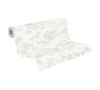 A.S. Création papel pintado no tejido con motivo floral en blanco, verde, gris - papel pintado decorativo 10,05 x 0,53 m Made in Germany - 395482