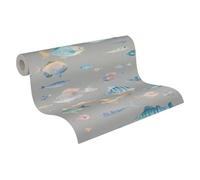 A.S. Création Papel pintado no tejido con peces en gris multicolor azul - Papel pintado de alta calidad animales 396961 - Papel pintado de pared para salón estudio - 10,05 m x 0,53 m - Fabricado en