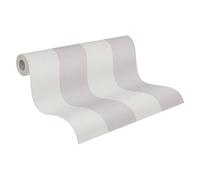 A.S. Création Papel pintado no tejido con rayas en color beige, crema y gris, papel pintado a rayas 397973 - 10,05 m x 0,53 m - Papel pintado para salón - Fabricado en Alemania