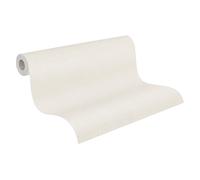 A.S. Création papel pintado no tejido con textura textil en blanco, crema - papel pintado liso claro 10,05 m x 0,53 m - 790987