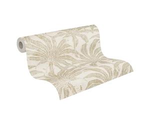 A.S. Création Papel pintado no tejido, diseño de plantas, color beige y dorado, jade 395015, papel pintado de alta calidad para salón, 10,05 m x 0,53 m, fabricado en Alemania