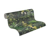 A.S. Création Papel pintado no tejido, diseño de selva, color verde y negro, 396981 - 10,05 m x 0,53 m - Papel pintado con aspecto de selva para salón - Fabricado en Alemania