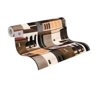A.S. Création papel pintado no tejido en estilo mediterráneo en blanco, beige, marrón, rojo, gris - papel pintado de diseño 10,05 m x 0,53 m - 791871