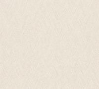 A.S. Création Papel pintado no tejido Hygge 3 en blanco y crema - Papel pintado estructura con patrón de espina de pescado en 10,05 m x 0,53 m - Fabricado en Alemania