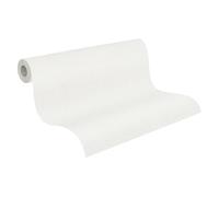 A.S. Création Papel pintado no tejido Hygge 3 en gris y blanco - Papel pintado monocolor con estructura, aspecto textil en 10,05 m x 0,53 m - Fabricado en Alemania