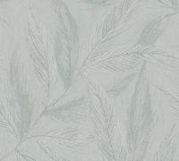A.S. Création Papel pintado no tejido Hygge 3 en verde, metalizado - Papel pintado floral natural con hojas de 10,05 m x 0,53 m - Fabricado en Alemania