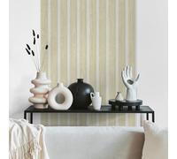 Papel Pintado Paneles de Madera Autoadhesivos - Paneles de Madera Escandinavos Beige Blanco - Papel pintado 3D aspecto madera - 0,52 x 2,5 m - Fabricado en Alemania