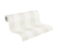 A.S. Création Papel Pintado - Papel de Pared a Rayas en Beige y Blanco - Papel Pintado para Diferentes Espacios - Papel de Pared en 10,05 m x 0,53 m