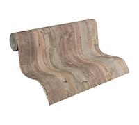 A.S. Création Papel Pintado - Papel de Pared con Diseño de Madera en Beige y Marrón - Papel Pintado para Diferentes Espacios - Papel de Pared en 10,05 m x 0,53 m
