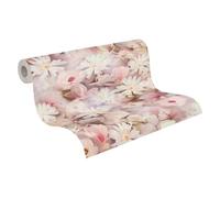A.S. Création Papel Pintado - Papel de Pared Floral en Colores Variados, Blanco y Rosa - Papel Pintado para Diferentes Espacios - Papel de Pared en 10,05 m x 0,53 m